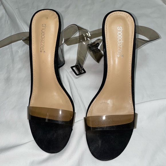 Shoe Dazzle Black Smoke Clear Heel - Picture 2 of 6